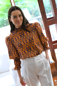 BRUNA BLOUSE - MUSTARD FLOWER