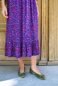 OLIVIA DRESS - FUCHSIA AND PURPLE FLOWERS -