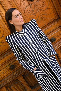 FILIPA COAT - NAVY STRIPES - PREORDER NOVEMBER 14