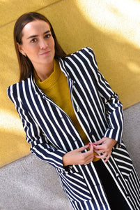 FILIPA COAT - NAVY STRIPES - PREORDER NOVEMBER 14