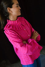 BLUSA TELMA - PATA DE GALLO FUCSIA -