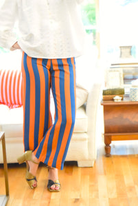 PANTALONES SOL - RAYAS AZUL Y NARANJA - PREORDER 12 MARZO