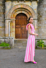 Cargar imagen en el visor de la galería, VESTIDO FELISA - RAYAS ROSAS
