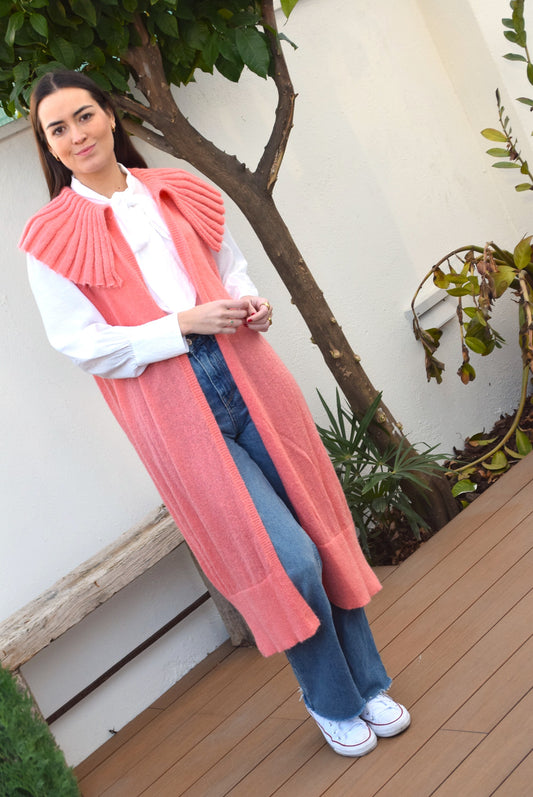 CHALECO GRAZIA - MOHAIR ROSA