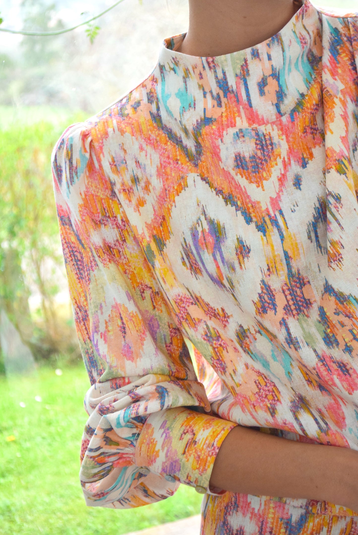 MICAELA BLOUSE - RAW IKAT -