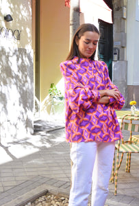 BLUSA MICAELA - MORADO Y NARANJA -