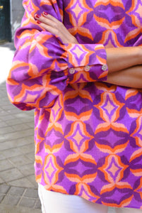 BLUSA MICAELA - MORADO Y NARANJA -