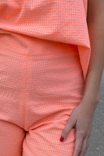 Load image into Gallery viewer, PANTALONES SOL -  VICHY FLUOR NARANJA -
