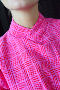 BLUSA BERTA - PATA DE GALLO FUCSIA -