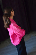 BLUSA BERTA - PATA DE GALLO FUCSIA -