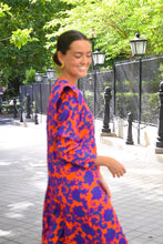 CARLOTA DRESS - ORANGE AND BLUE