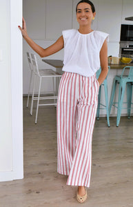 PANTALONES LUCÍA - RAYAS ROJAS -