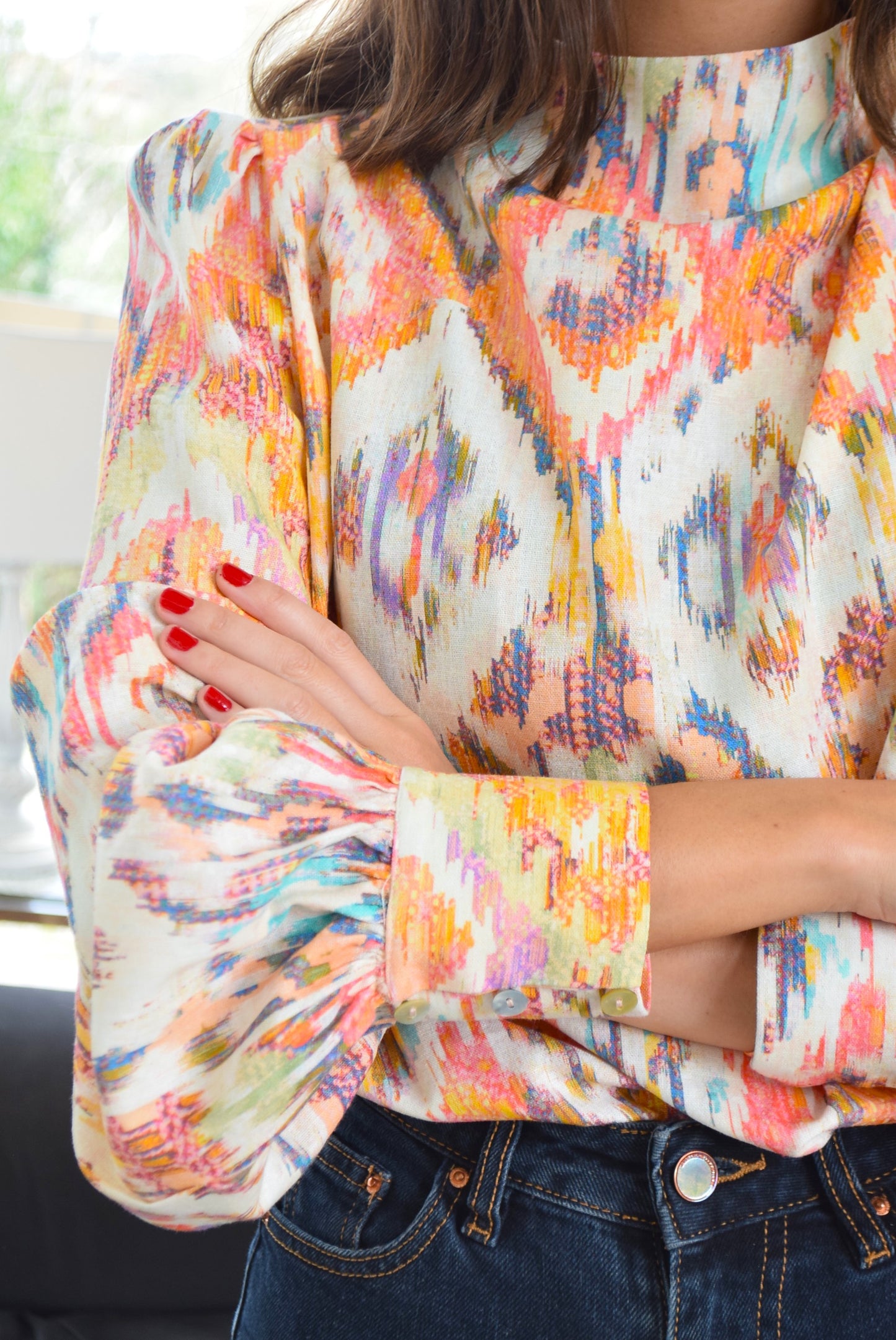 MICAELA BLOUSE - RAW IKAT -