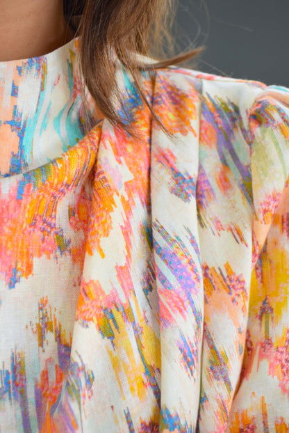 MICAELA BLOUSE - RAW IKAT -