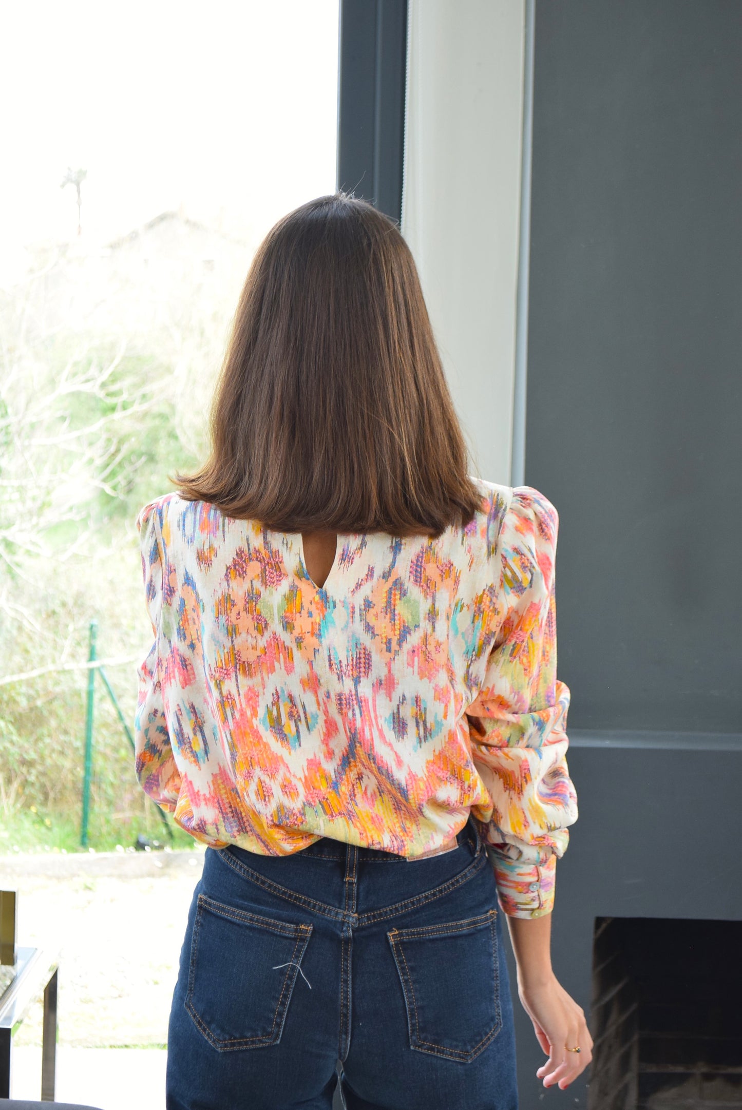 MICAELA BLOUSE - RAW IKAT -