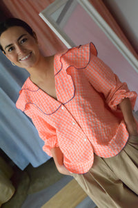 CAMISA MÁXIMA - VICHY NARANJA FLUOR -