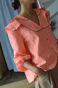 CAMISA MÁXIMA - VICHY NARANJA FLUOR -