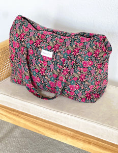 BOLSA CAROLA -  FLORES ROSAS -